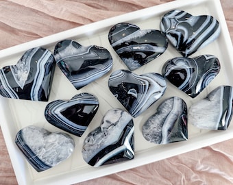 Black Agate Heart / Black Onyx