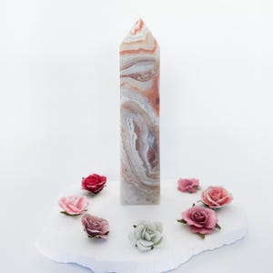 Large Pink Agate Tower