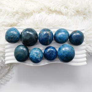 Blue Apatite Palm Stone Communication Crystal