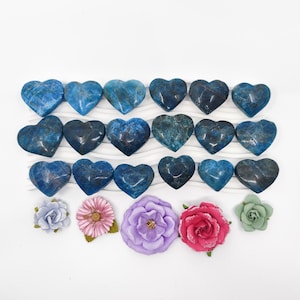 Blue Apatite Heart Crystal Carving