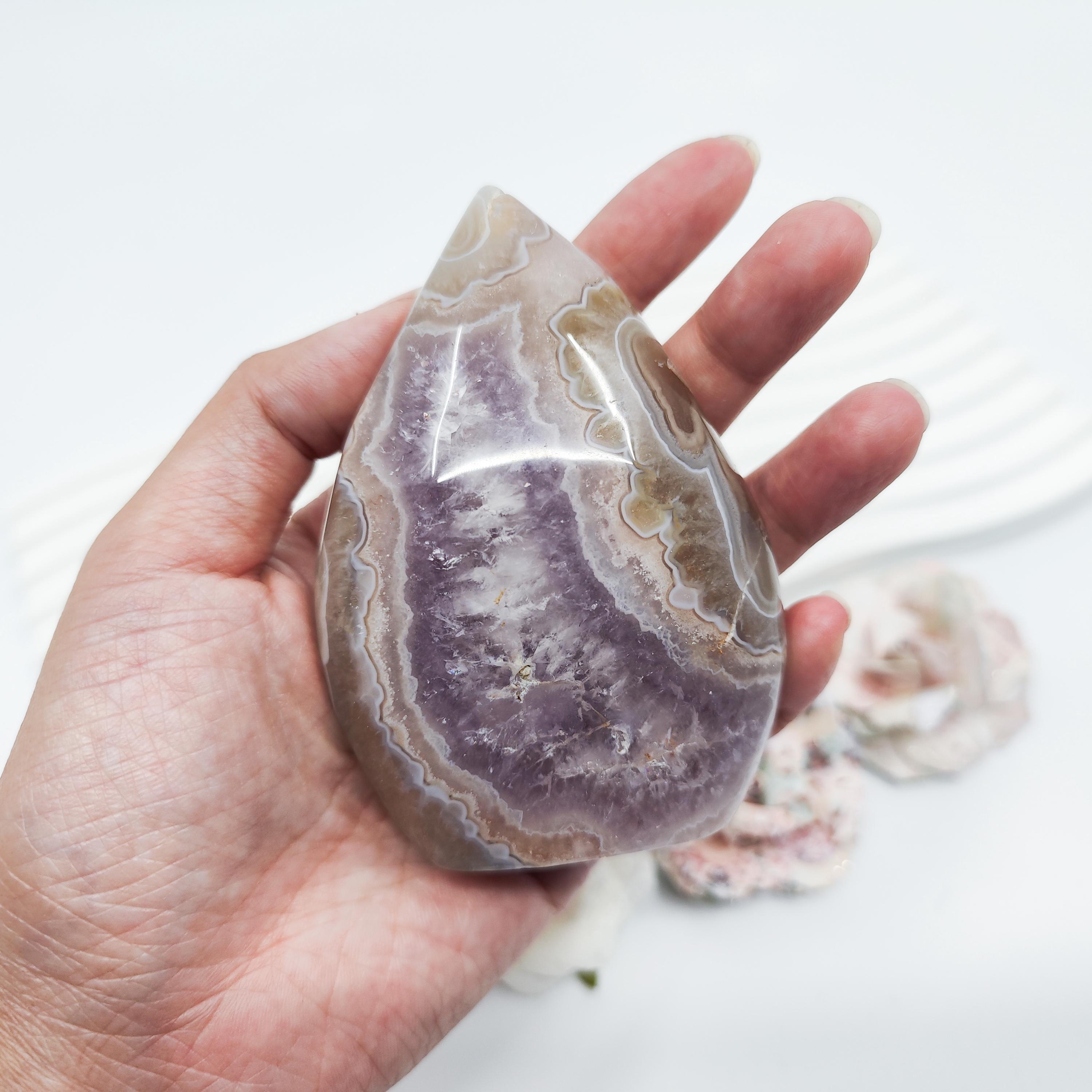 アメジスト フラワーアゲート フリーフォーム フレイム クリスタル