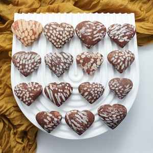 Coral Stone Heart Crystal Carving
