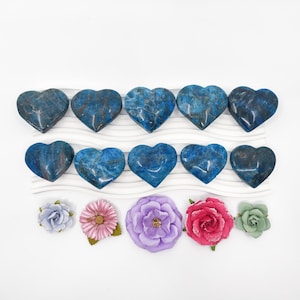 Blue Apatite Heart Crystal Carving