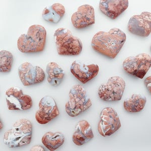 Pink Petal Agate Palm Stone Healing Crystals