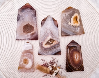 Druzy Agate Flat Towers / Brown Druzy Agate
