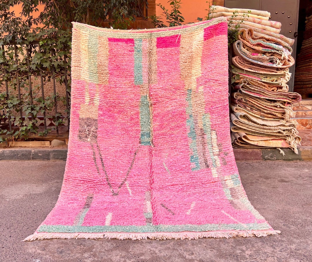 Colorful Beni Ourain Carpet, Moroccan Rug, Handmade Rug, Genuine Wool