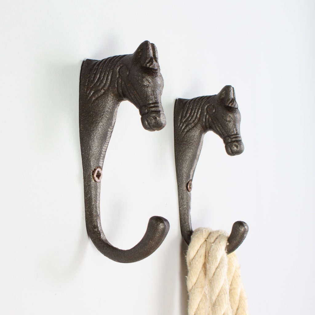 Horse Head Coat Hook Cast Antique Iron Novelty Wall Hook
