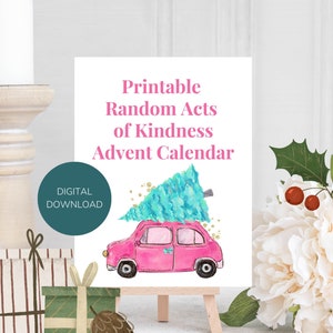 Advent Calendar Random Acts of Kindness Printable Instant Download Advent Calendar For Adults Kids Teens Reusable Christmas Countdown