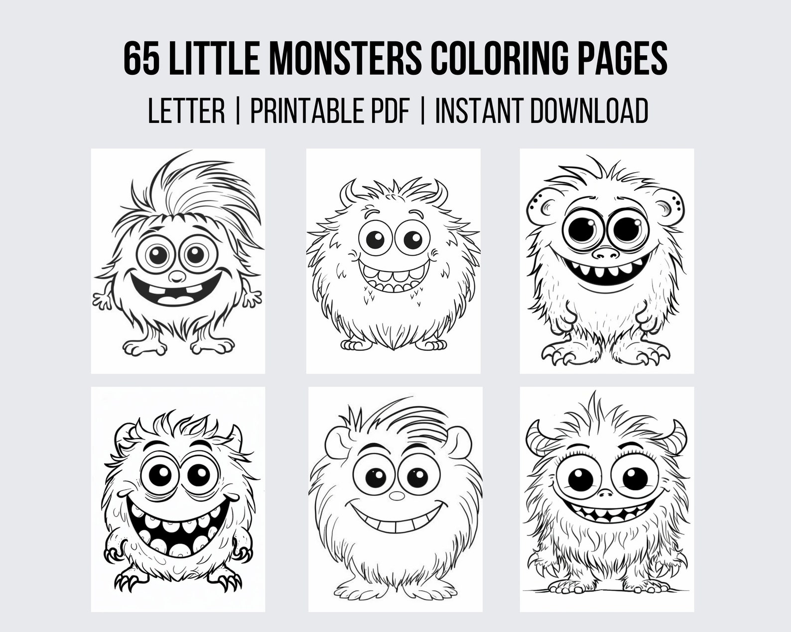 65 Little Monsters Coloring Pages for Kids Printable Monsters Printable ...
