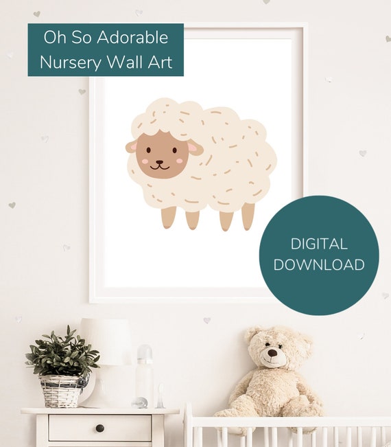 Sheep for Nursery Wall Art Instant Download Boho Nursery Etsy