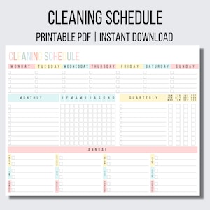 Cleaning Planner, Cleaning Checklist, Editable Cleaning Schedule, Weekly House Chores, Adhd Clean Home, Monthly, Household Planner Printable