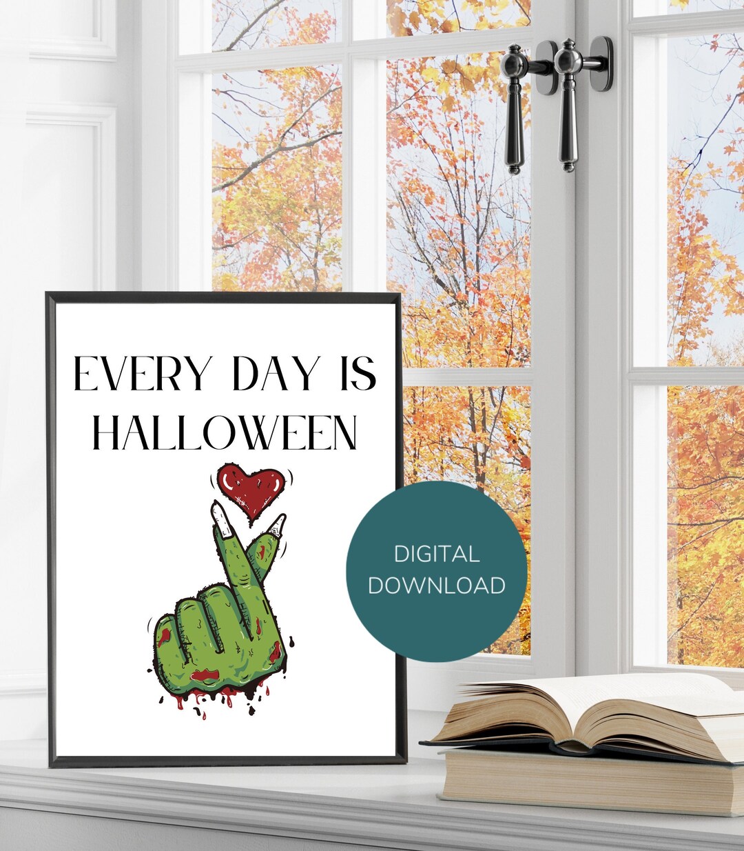 Zombie Wall Art Instant Download Home Decor Zombie Printables Etsy