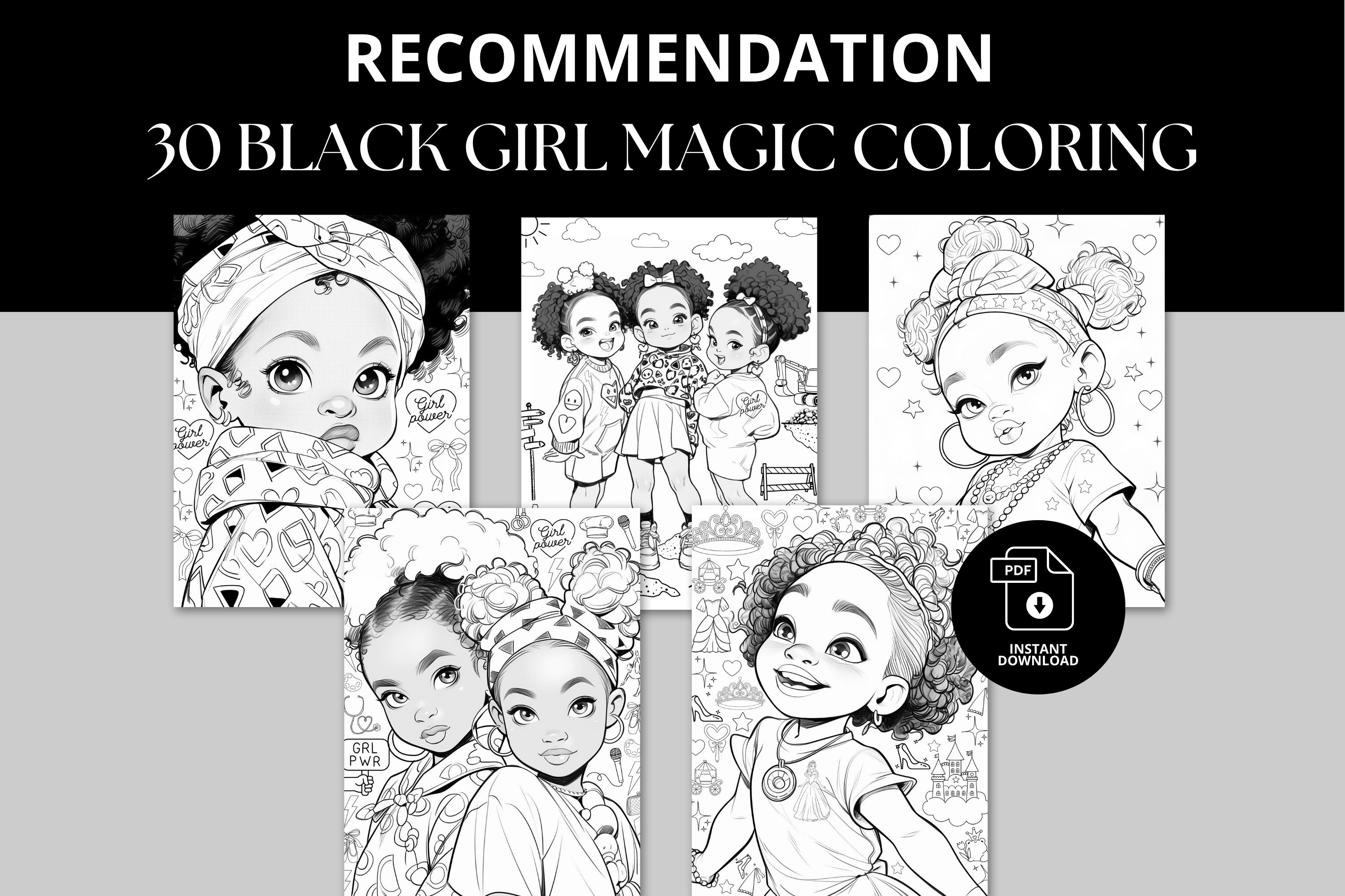 50 Black Women Coloring Pages Instant Download Fashion Coloring Book ...