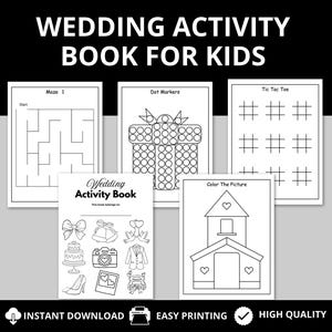 Wedding Activity Book For Kids Instant Download Kids Wedding Favor Wedding Coloring Book Kids Wedding Activity Wedding Kids Wedding Games