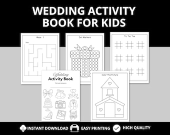Wedding Activity Book For Kids Instant Download Kids Wedding Favor Wedding Coloring Book Kids Wedding Activity Wedding Kids Wedding Games