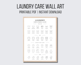 Laundry Symbols Guide Laundry Care Printable Art Laundry Room 2 Print Set Stain Removal Laundry Wall Decor Laundry Room Art Farmhouse Chic