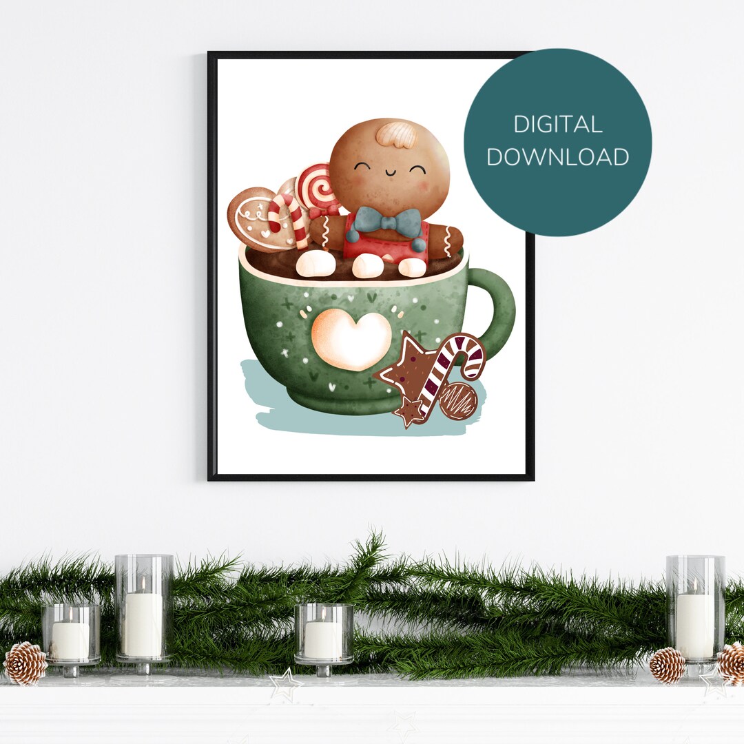 Gingerbread House Decor Instant Download Gingerbread Kitchen Decor Home ...