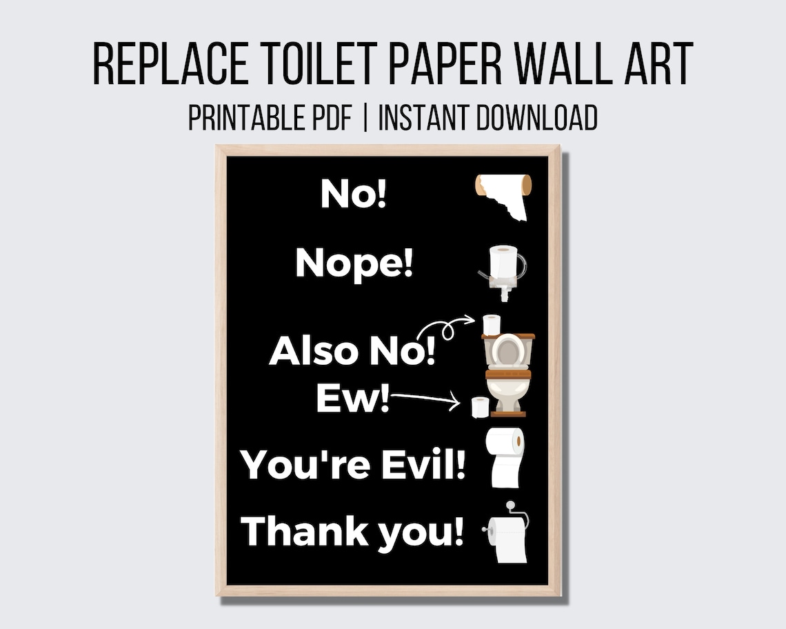 Funny Bathroom Signs Toilet Paper Sign Bathroom Humor Funny Guest ...