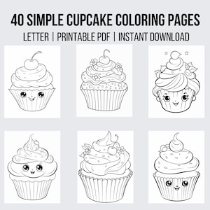 40 Cupcake Coloring Pages Food Coloring Pages Sweets Coloring Desserts Coloring Printable Coloring Page Kids Activity Page Printable Cupcake