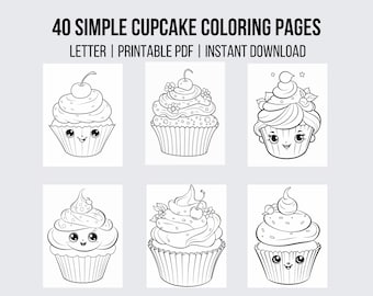 40 Cupcake Coloring Pages Food Coloring Pages Sweets Coloring Desserts Coloring Printable Coloring Page Kids Activity Page Printable Cupcake