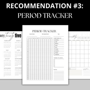 A printable period tracker designed to monitor menstrual cycles with a clean, easy-to-use layout. Includes monthly and yearly tracking sections for symptoms, flow, moods, and self-care notes. Ideal for personal wellness and health management.