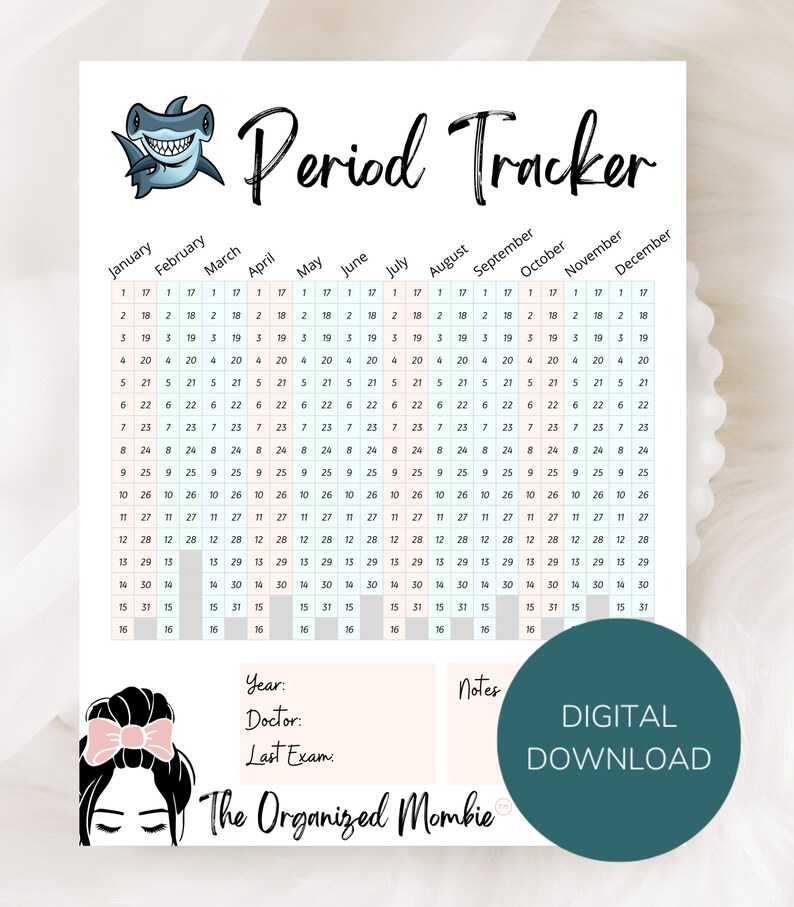 Period Tracker Printable Instant Download Period Tracker Journal Period Planner 1st Period Kit ...
