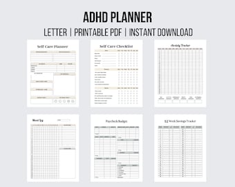ADHD planner volwassen ADHD dagelijkse planner ADHD dagboek, adhd werkmap adhd organisator afdrukbare planner adhd levensplanner productiviteitsplanner