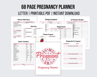 Pregnancy Planner Pregnancy Journal Baby Shower Gifts Pregnancy Printable Pregnancy Gift Pregnancy Checklist Pregnancy Diary Baby Planner