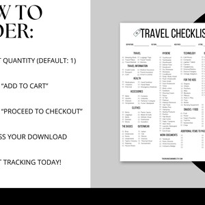 A printable travel checklist designed to keep your packing organized for vacations, business trips, road trips, and family travel. Includes sections for clothing, toiletries, travel documents, and pre-trip tasks. A must-have for travelers.