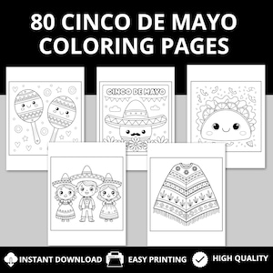 80 Cinco de Mayo Coloring Pages Instant Download Mexican Birthday Fiesta Coloring Fiesta Birthday Mexican Coloring Pages Mexican Party Game