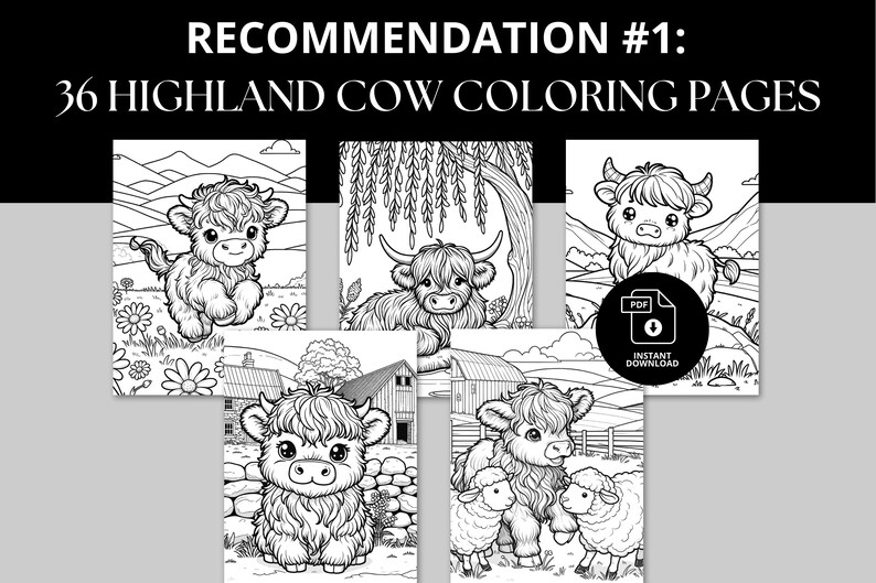 60 Farm Animal Coloring Pages for Kids Cute Farm Animal Coloring Book ...