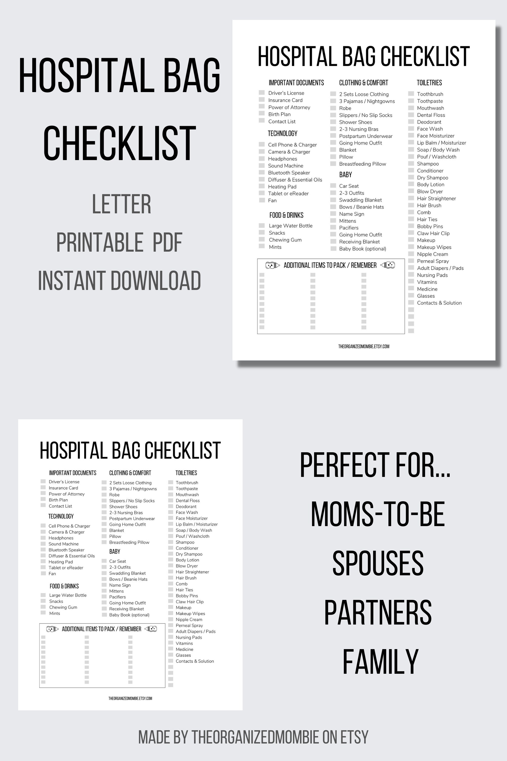Surrogate Agency: The Ultimate Surrogate Hospital Bag Checklist — Road To  Baby LLC