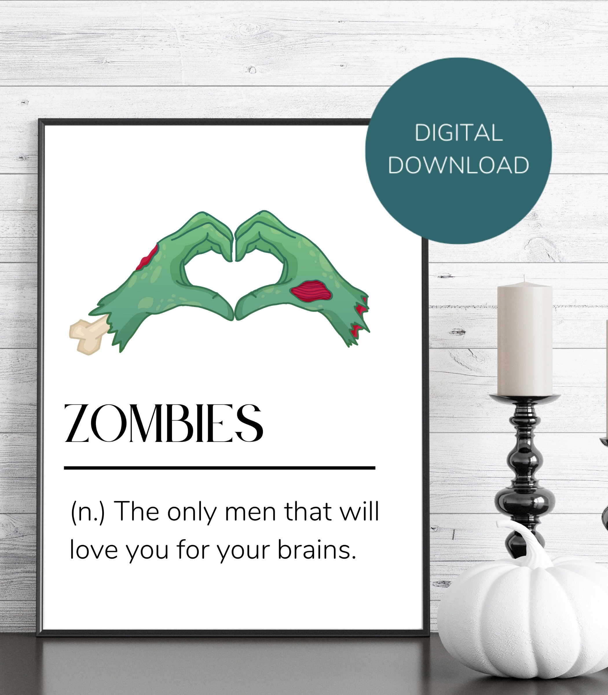 Zombie Wall Art Instant Download Home Decor Zombie Hands Printables Digital Zombie Gifts Zombie
