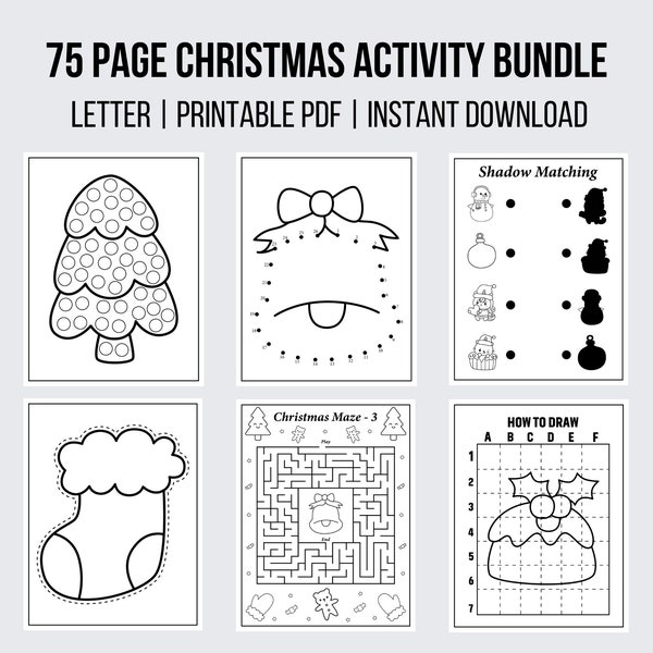 75 Page Christmas Activities Christmas Printable Christmas Coloring Christmas Countdown Christmas Busy Book Kids Activity Sheets