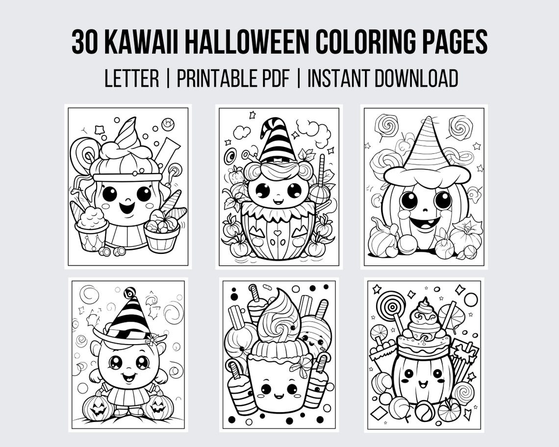30 Kawaii Halloween Coloring Pages Kids Coloring Page Halloween ...