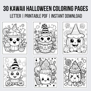 30 Kawaii Halloween Coloring Pages Kids Coloring Page Halloween Activity Kawaii Coloring Page Halloween Coloring Cute Coloring Pages Kawaii