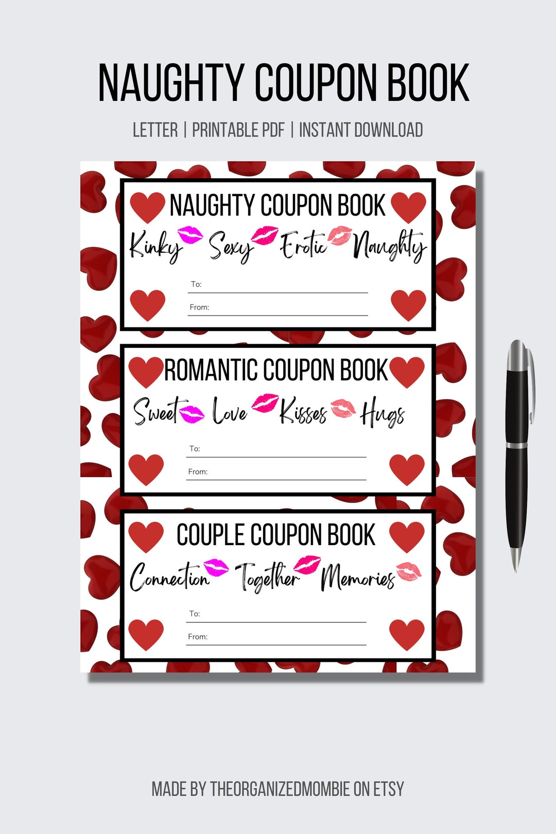Printable Naughty Coupon Book for Valentines Day Anniversary - Etsy