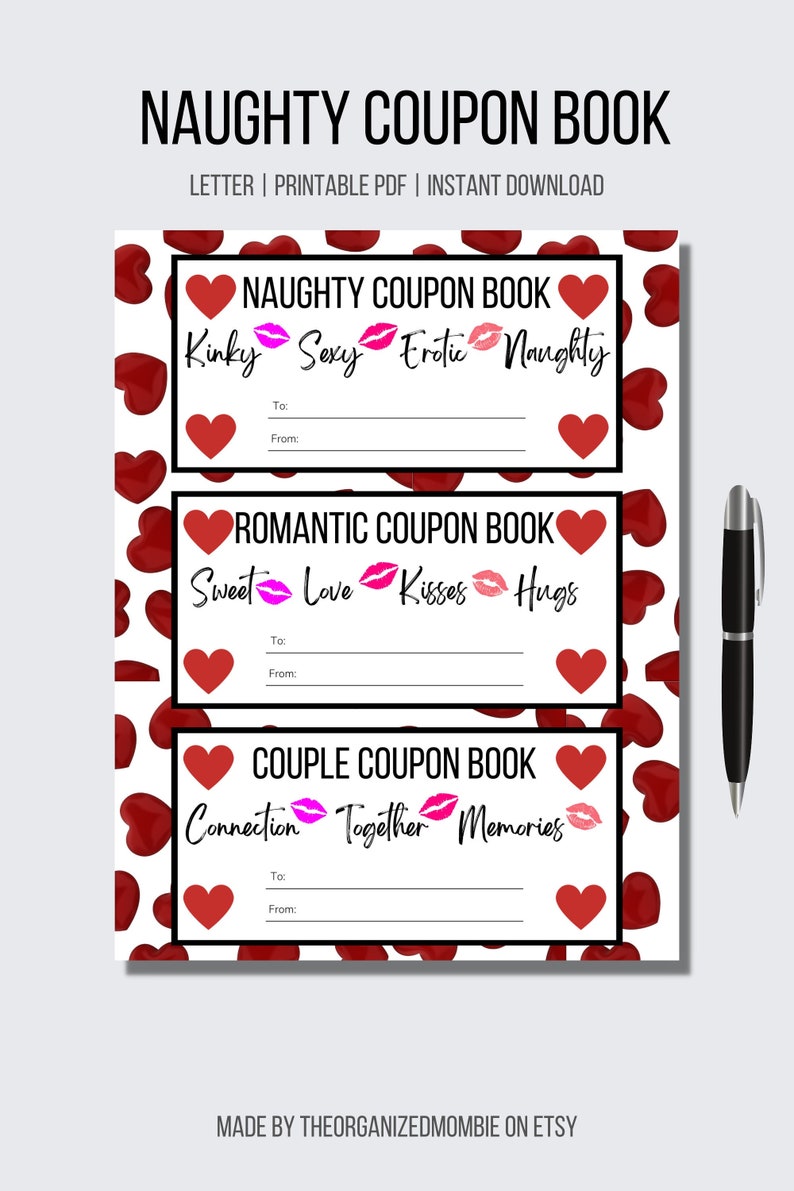 Printable Naughty Coupon Book for Valentines Day Anniversary Gift for Printable Naughty Coupon Book for Valentines Day Anniversary Gift for