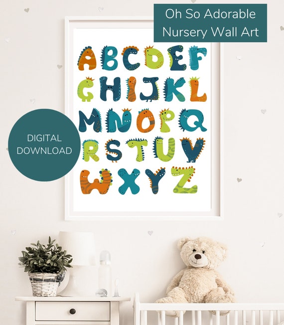 Alphabet Wall Hanging Instant Download Alphabet Wall Art for Etsy