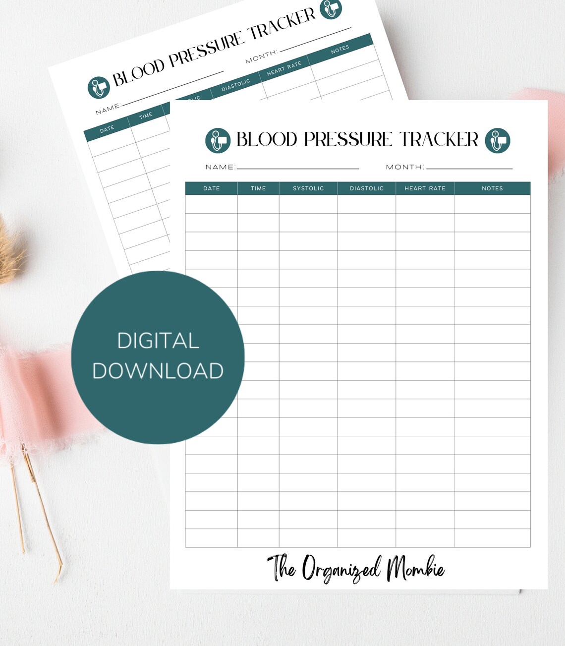 Blood Pressure Printable Instant Download Blood Pressure Logbook Blood ...