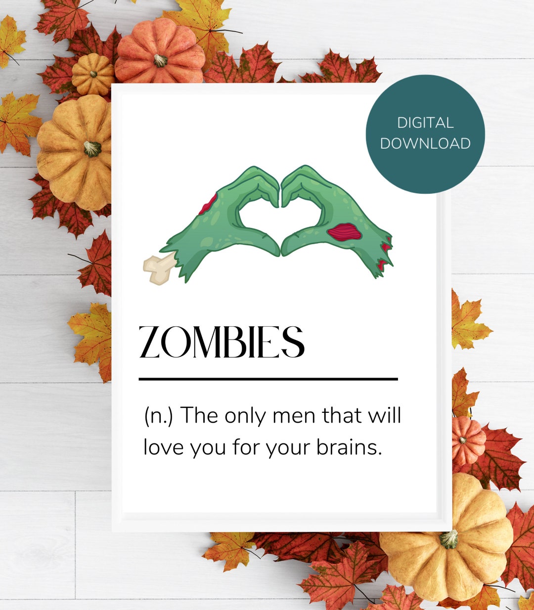 Zombie Wall Art Instant Download Home Decor Zombie Hands Printables