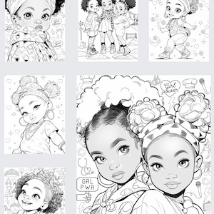 African American Coloring Book Black Girl Magic Collection Digital Download PDF Educational Activity Pages Cultural Learning Resource Beautiful Representation Artwork Printable Kids Activities Instant Access Diverse Character Illustrations