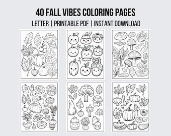 40 Fall Coloring Pages Autumn Coloring Page Pumpkin Coloring Fall Coloring Book Autumn Coloring Book Adult Coloring Page Kids Coloring Pages