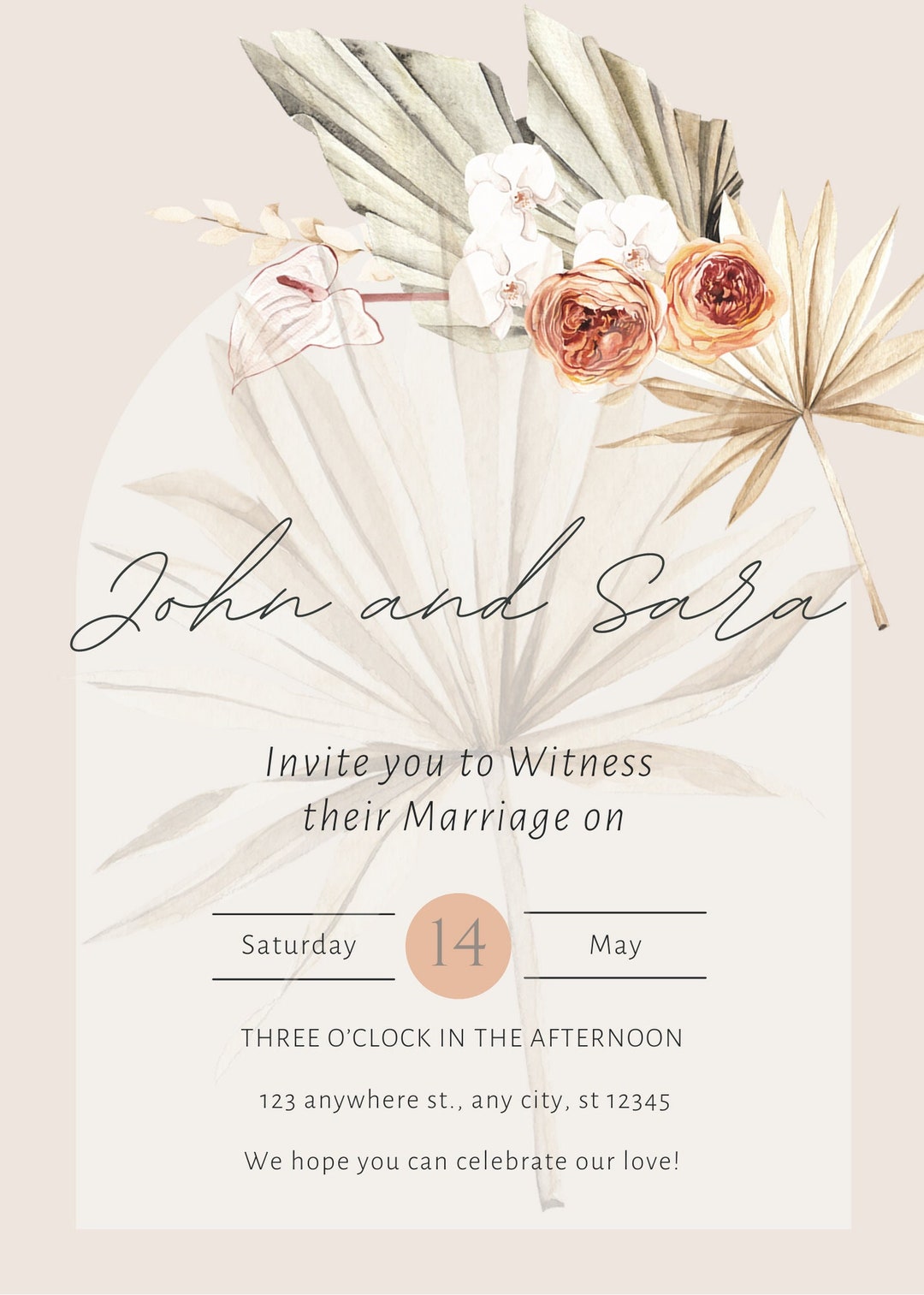 Boho Wedding Invitation - Etsy