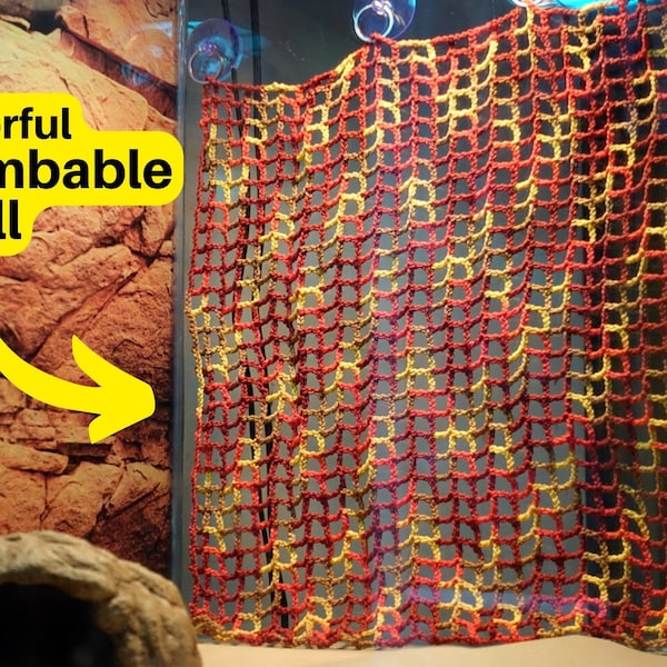 Climbable Wall for Reptiles - Fire Red | Reptile Enclosure Decoration | Reptile Tank Background | Reptile Backdrop for Bearded Dragons