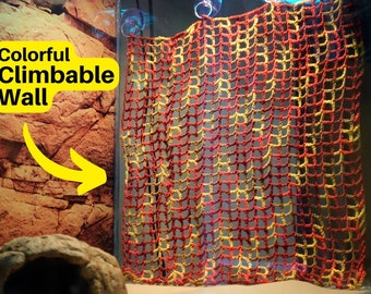 Climbable Wall for Reptiles - Fire Red | Reptile Enclosure Decoration | Reptile Tank Background | Reptile Backdrop for Bearded Dragons