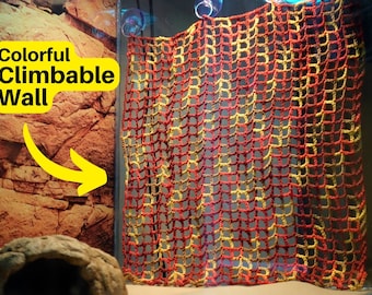 Muro escalable rojo fuego para reptiles: decoración para el recinto de dragones barbudos