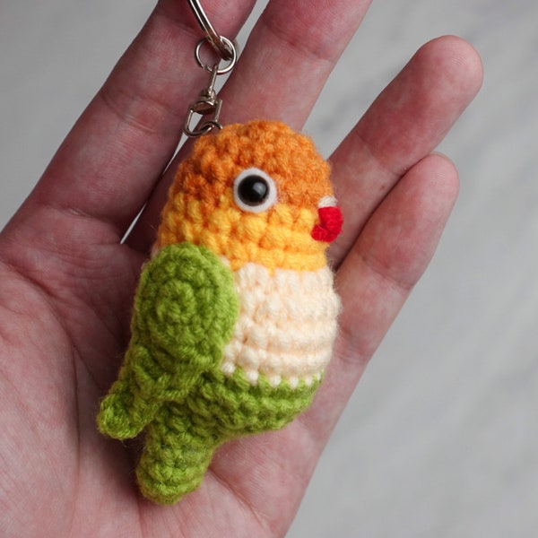 Cute Lovebird Keychain | Lovebird Amigurumi Keychain | Parrot Keychain