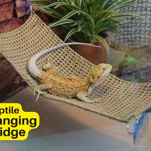 Reptile Hanging Bridge | Reptile Basking Hammock | Reptile Swing | Bearded Dragon Hammock | Leopard Gecko Hammock | Customizable Size