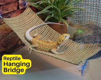 Reptile Hanging Bridge | Reptile Basking Hammock | Reptile Swing | Bearded Dragon Hammock | Leopard Gecko Hammock | Customizable Size